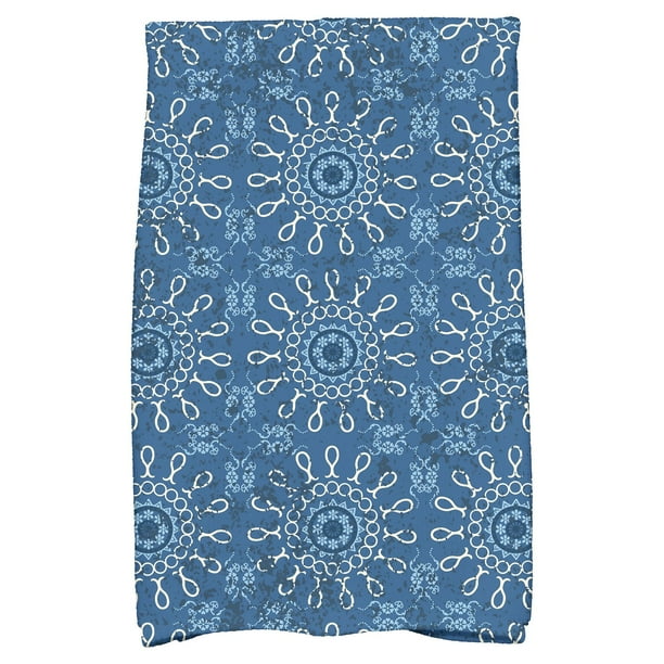 Blue E by design Beach Tile Geometric Print Hand Towel 16 x 25 Blue E by design Beach Tile Geometric Print Hand Towel 16 x 25